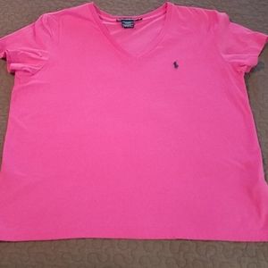 Ralph Lauren Sport - Pink V Neck Shirt